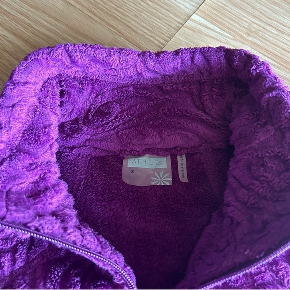 Athleta Purple Plush Fleece Half Zipped Jacket Women’s Small - Picture 3 of 9